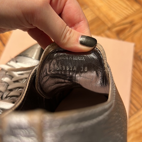 MIU MIU Silver Pointed Platform Sneakers - Picture 10 of 15